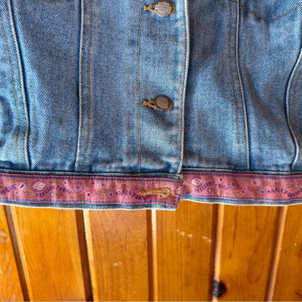 Harley-Davidson HD‎ Motorcycles Youth  Denim Buttoned Jean Jacket Size 6x - Picture 4 of 6
